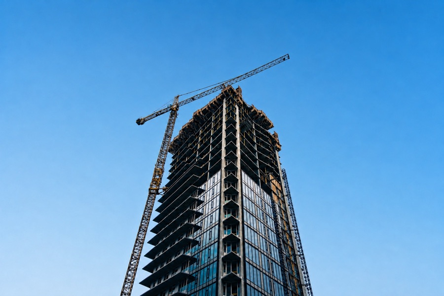 Residential high-rise under construction